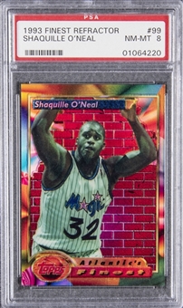 1993/94 Finest Refractor #99 Shaquille ONeal Rookie Card - PSA NM-MT 8
